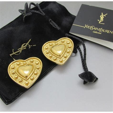 ysl herz earrings gold